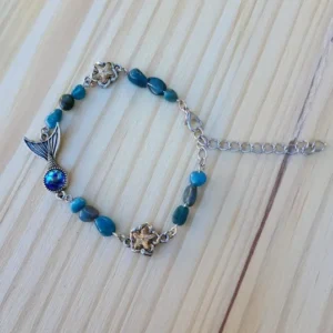 Blue Apatite Mermaid Tail Bracelet