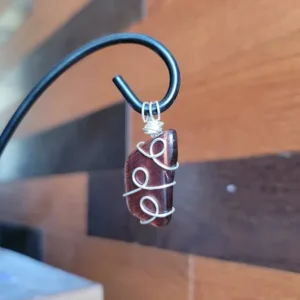 Red Tigers Eye Wire Wrapped Necklace