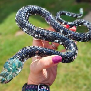 Black Tourmaline and Moss Agate Snake