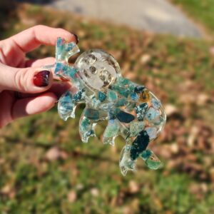 Moss Agate and Smoky Quartz Sloth